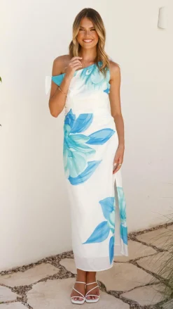 Style State Dresses|Midi^Maisy Shoulder Tie Midi Dress - Blue Teal