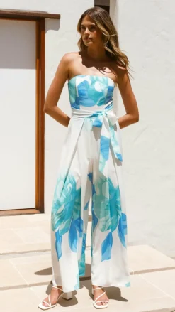 Style State Jumpsuits^Maisy Strapless Jumpsuit - Blue Teal