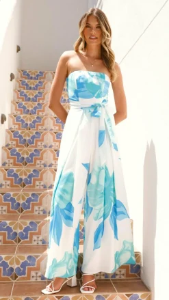 Style State Jumpsuits^Maisy Strapless Jumpsuit - Blue Teal