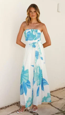Style State Jumpsuits^Maisy Strapless Jumpsuit - Blue Teal