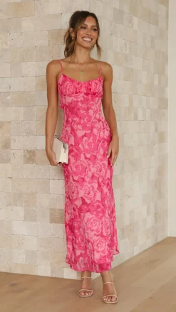 SASHA (BNE) Dresses|Midi^Margie Midi Dress - Pink Floral