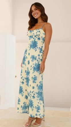 SASHA (BNE) Sale Dresses^Margie Midi Dress - Yellow / Blue Floral
