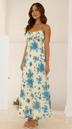 SASHA (BNE) Sale Dresses^Margie Midi Dress - Yellow / Blue Floral