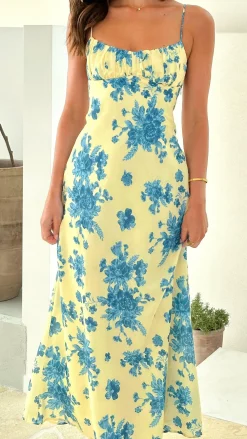 SASHA (BNE) Sale Dresses^Margie Midi Dress - Yellow / Blue Floral