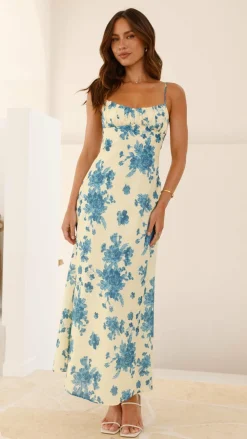 SASHA (BNE) Sale Dresses^Margie Midi Dress - Yellow / Blue Floral