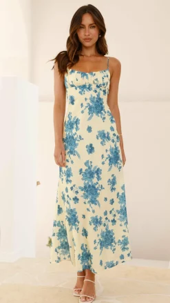 SASHA (BNE) Sale Dresses^Margie Midi Dress - Yellow / Blue Floral