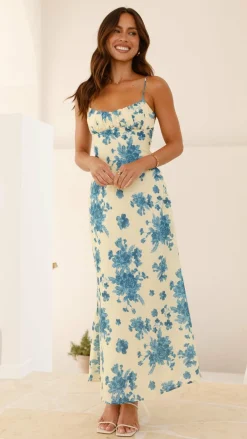 SASHA (BNE) Sale Dresses^Margie Midi Dress - Yellow / Blue Floral