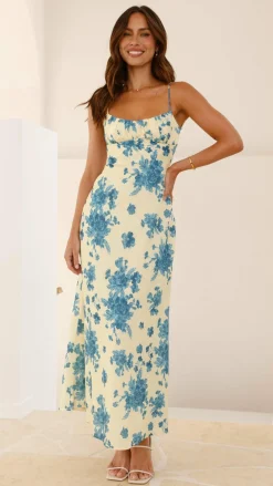 SASHA (BNE) Sale Dresses^Margie Midi Dress - Yellow / Blue Floral