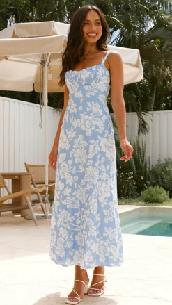 SASHA (BNE) Dresses|Midi^Margo Midi Dress - Blue Floral