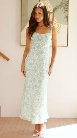 SASHA (BNE) Dresses|Midi^Margo Midi Dress - Green Flower