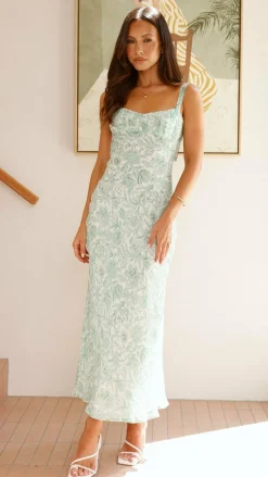 SASHA (BNE) Dresses|Midi^Margo Midi Dress - Green Flower