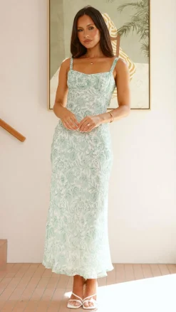 SASHA (BNE) Dresses|Midi^Margo Midi Dress - Green Flower