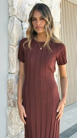 LILYWHYT Knit Dresses|Knitwear^Mari Maxi Dress - Chocolate