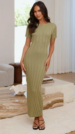 LILYWHYT Knit Dresses|Knitwear^Mari Maxi Dress - Sage