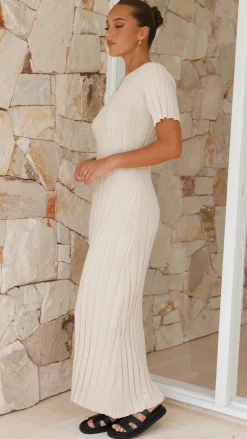 LILYWHYT Knit Dresses|Knitwear^Mari Maxi Dress - Sand