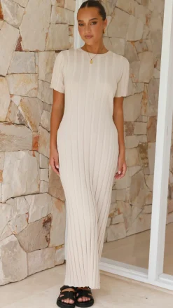 LILYWHYT Knit Dresses|Knitwear^Mari Maxi Dress - Sand
