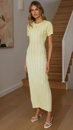 LILYWHYT Knit Dresses|Knitwear^Mari Maxi Dress - Yellow