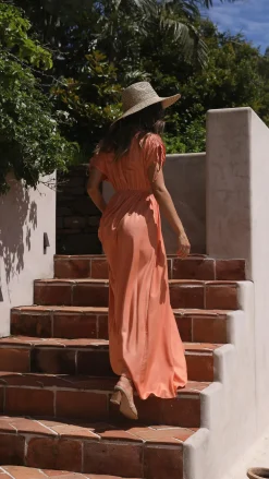 Madison The Label Sale Dresses|Bump Friendly^Marilyn Maxi Dress - Tangerine