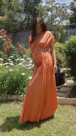 Madison The Label Sale Dresses|Bump Friendly^Marilyn Maxi Dress - Tangerine