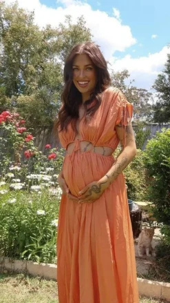 Madison The Label Sale Dresses|Bump Friendly^Marilyn Maxi Dress - Tangerine