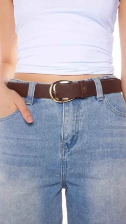Peta and Jain Belts^Marissa Belt - Choc PU