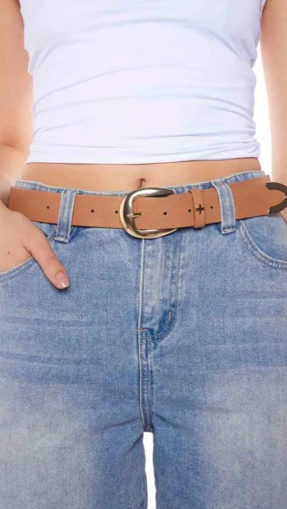 Peta and Jain Belts^Marissa Belt - Tan PU