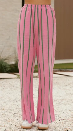 By Frankie Sets|Bottoms^Matcha Long Sleeve Top and Pants Set - Teal / Pink