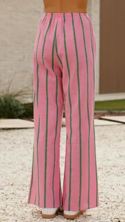 By Frankie Sets|Bottoms^Matcha Long Sleeve Top and Pants Set - Teal / Pink