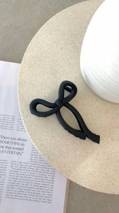 Angel Whisper Hair Accessories|Bump Friendly^Matte Bow Claw Clip - Black