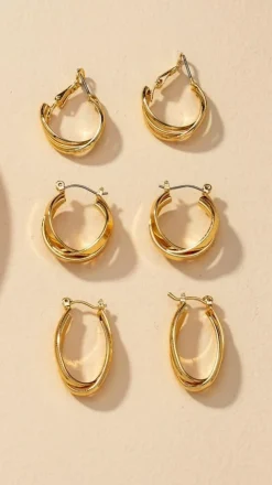 Angel Whisper Earrings|Je T'Aime^Maya Twist Earrings Set - Gold