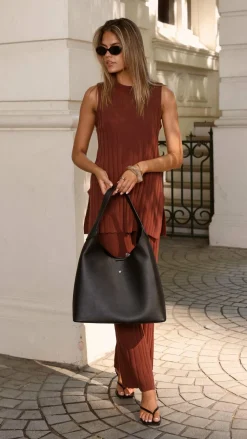 Fashion Allied Knitwear|Knitwear^Megan Knit Pants - Chocolate