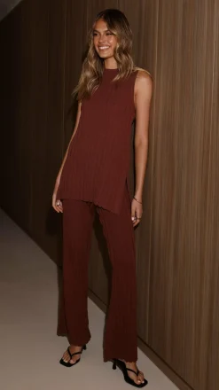 Fashion Allied Knitwear|Knitwear^Megan Knit Pants - Chocolate