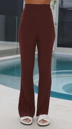 Fashion Allied Knitwear|Knitwear^Megan Knit Pants - Chocolate