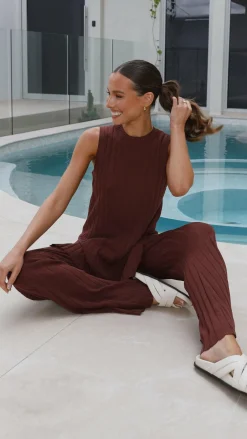 Fashion Allied Knit Tops|Knitwear^Megan Knit Top - Chocolate