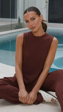 Fashion Allied Knit Tops|Knitwear^Megan Knit Top - Chocolate