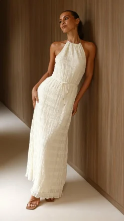 SASHA (BNE) Dresses|Maxi^Melanie Halter Neck Maxi Dress - Cream