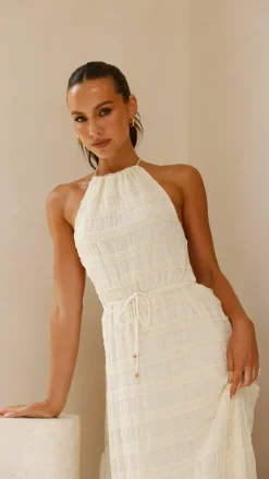SASHA (BNE) Dresses|Maxi^Melanie Halter Neck Maxi Dress - Cream