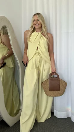 Main St Sets|Bottoms^Melinda High Waist Pants - Soft Yellow