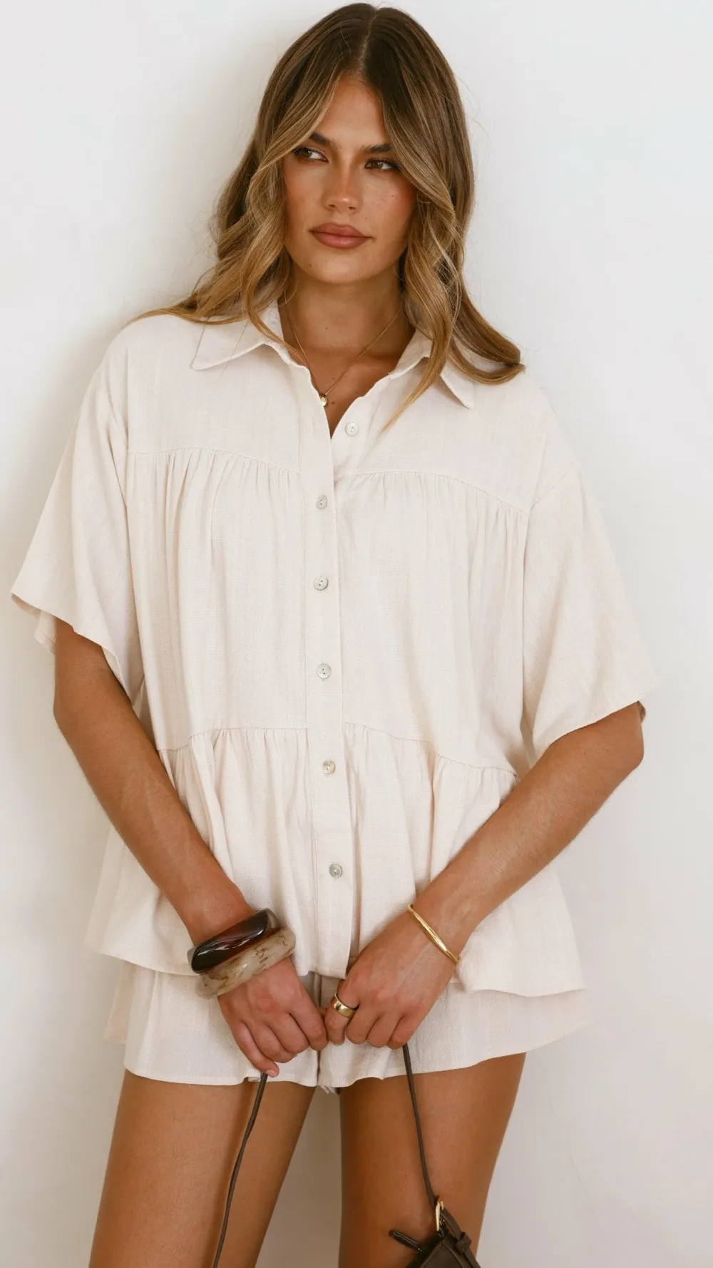 Fashion Allied Sets|Bottoms^Melrose Shorts - Cream