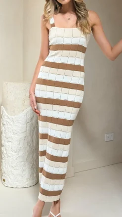 LILYWHYT Knit Dresses|Knitwear^Mikayla Midi Dress - Chocolate