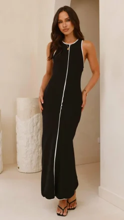 YH AND CO Dresses|Maxi^Milli Maxi Dress - Black/White