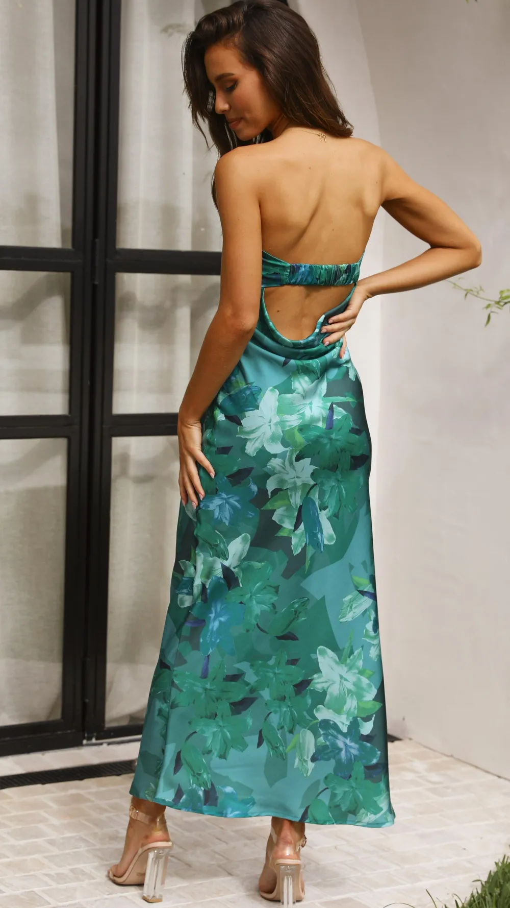 Shareen Dresses|Polo^Miya Maxi Dress - Green Print