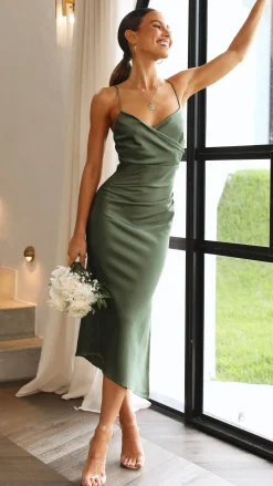 IDS Dresses|Midi^Monte Midi Dress - Olive