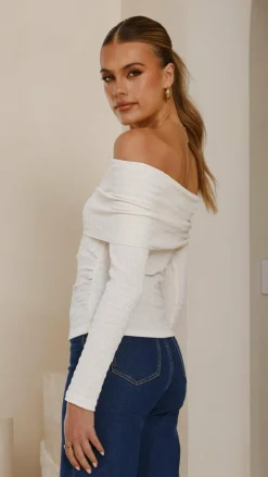 Burans Tops^Mya Off The Shoulder Top - Cream