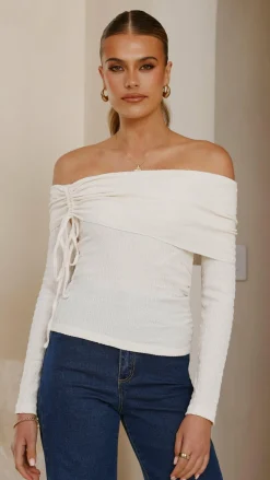 Burans Tops^Mya Off The Shoulder Top - Cream