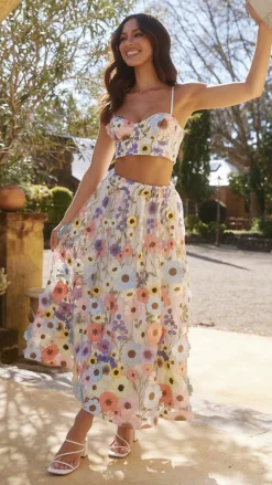 LILYWHYT Sets|Tops^Naja Crop Top - Multi Floral