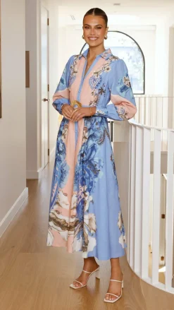 Bubblegum Dresses|Maxi^Naliah Long Sleeve Maxi Dress - Willow Blue