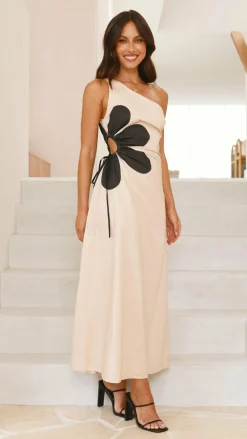 Main St Dresses|Maxi^Nancia Maxi Dress - Beige / Black