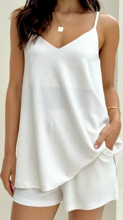 By Frankie Sets|Tops^Naomi Relaxed Top and Shorts Set - White