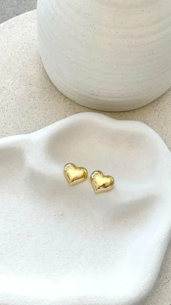 Your Accessory Shop Earrings|Bump Friendly^Neve Heart Earrings - Gold